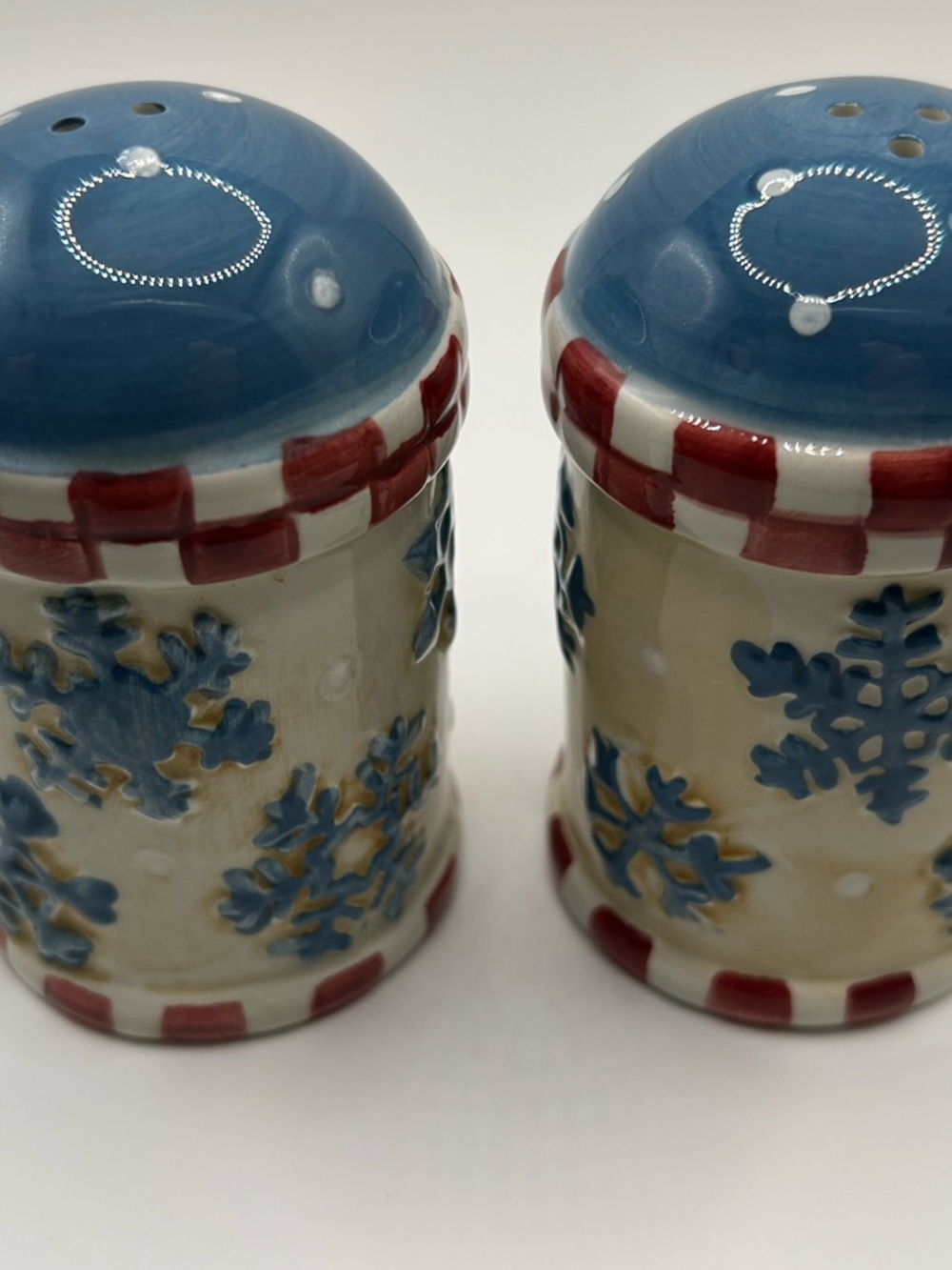Sakura White and Red Hand-Painted Ceramic Shakers
